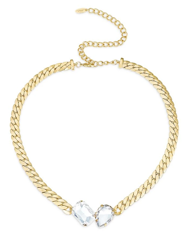 Crystal Gem Pendant Necklace, 15"