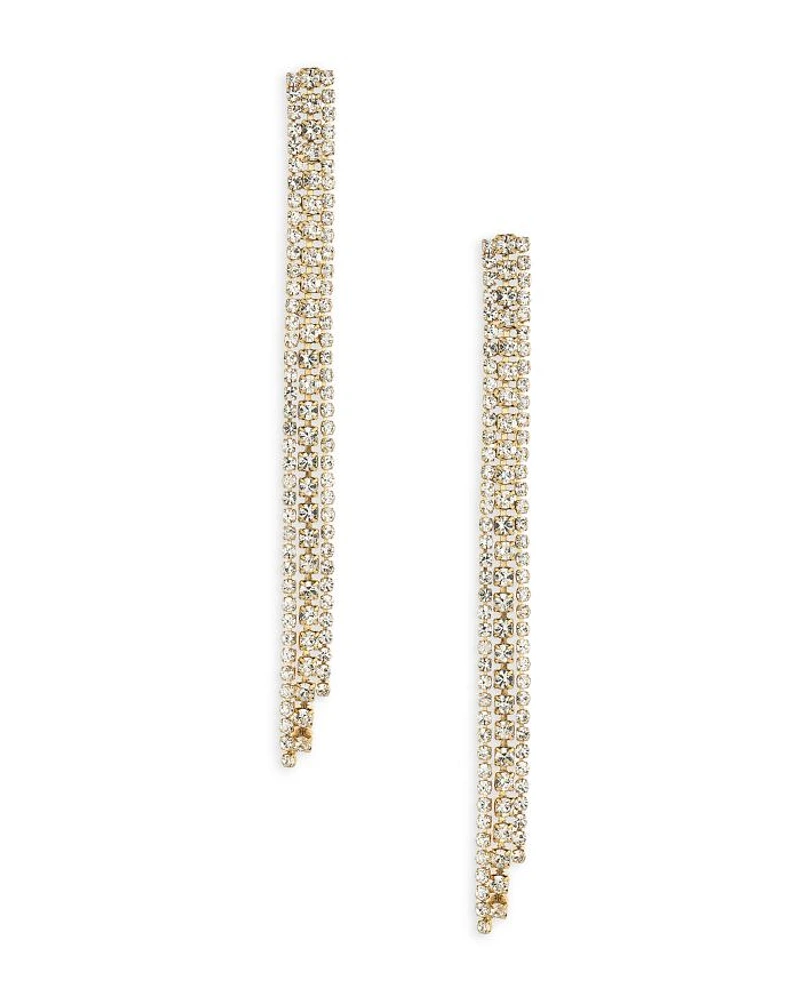 Your Moment Cubic Zirconia Linear Drop Earrings in 18K Gold Plated