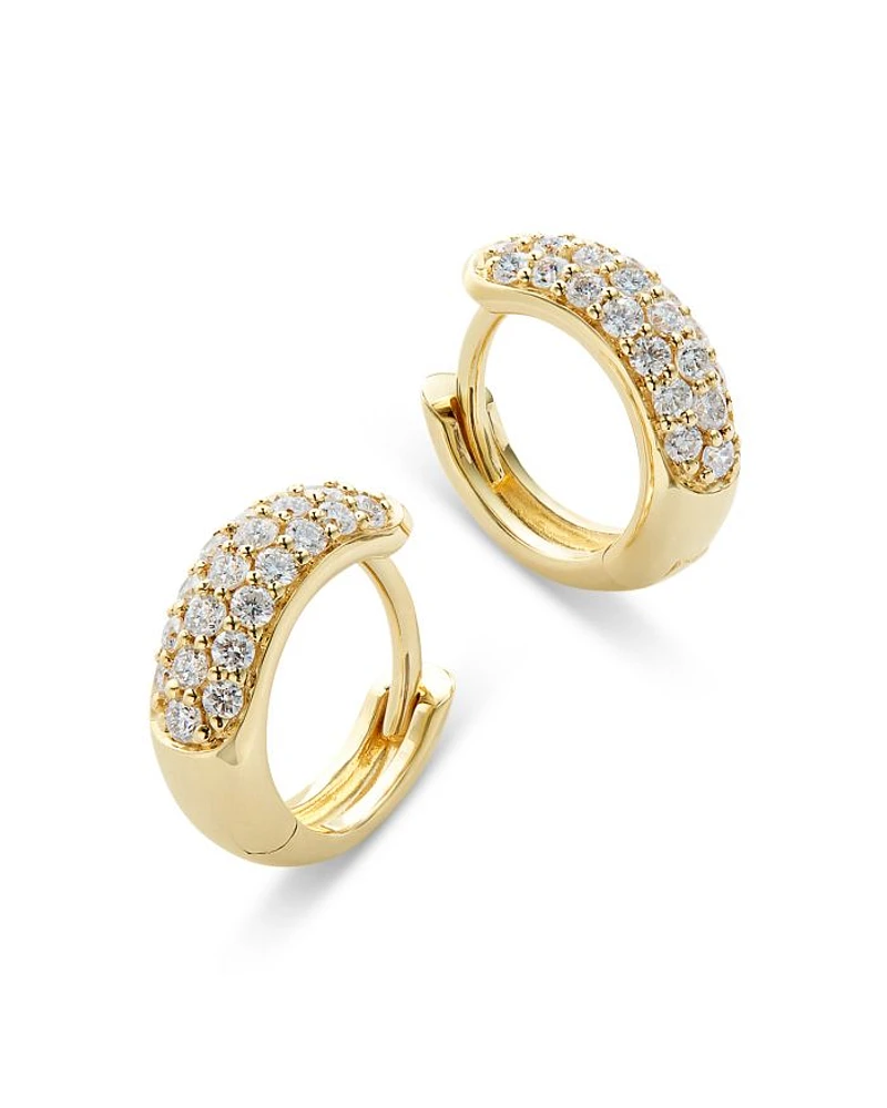 Diamond Mini Pavé Hoop Earring Collection 14K Gold, .35 tcw