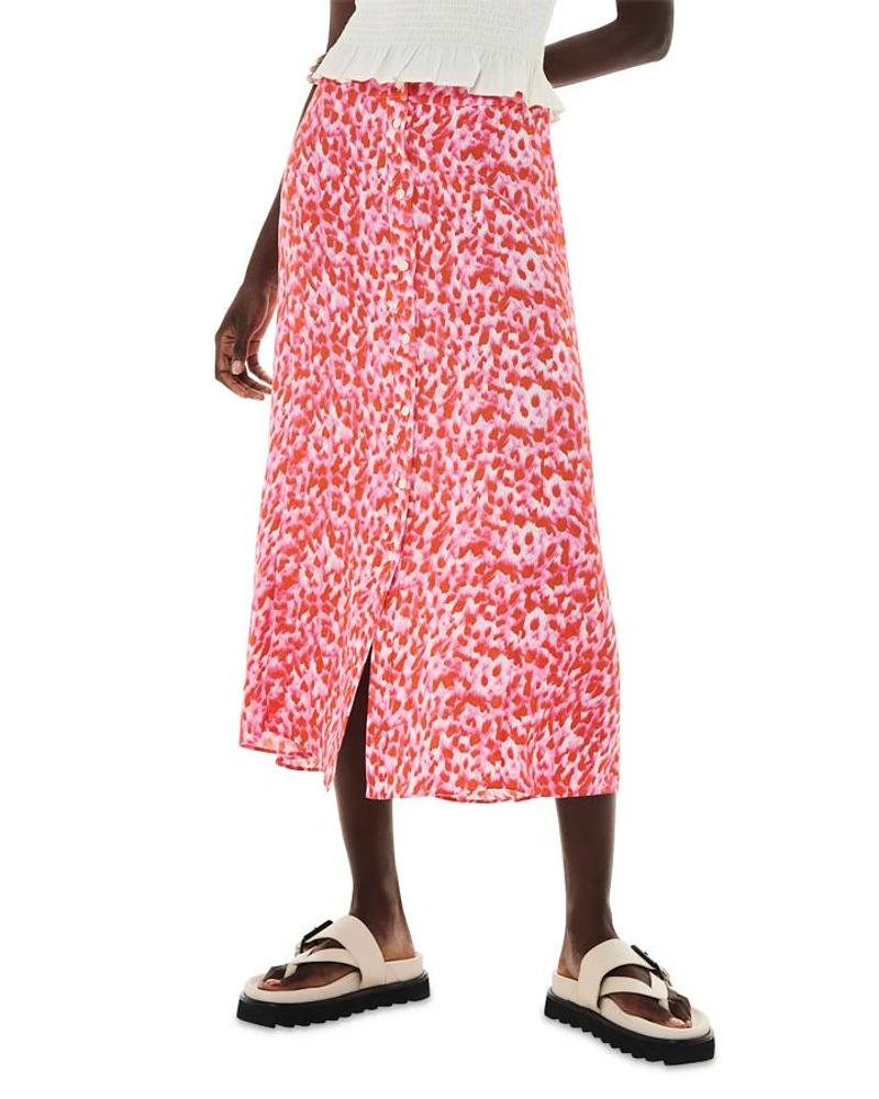 Blurred Animal Button Skirt
