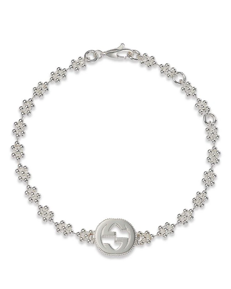 Sterling Silver Small Interlocking G Cluster Chain Bracelet