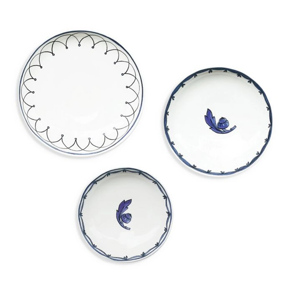 H. Blue Bird Assorted Canape Dishes, Set of 3