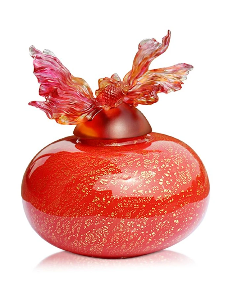 Golden Jade Joy, a Vase of Riches Crystal Figure