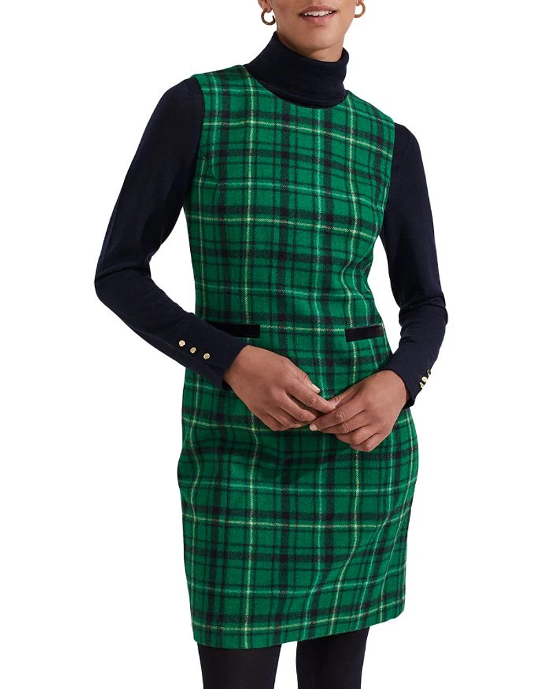 Margot Plaid Wool Sheath Dress