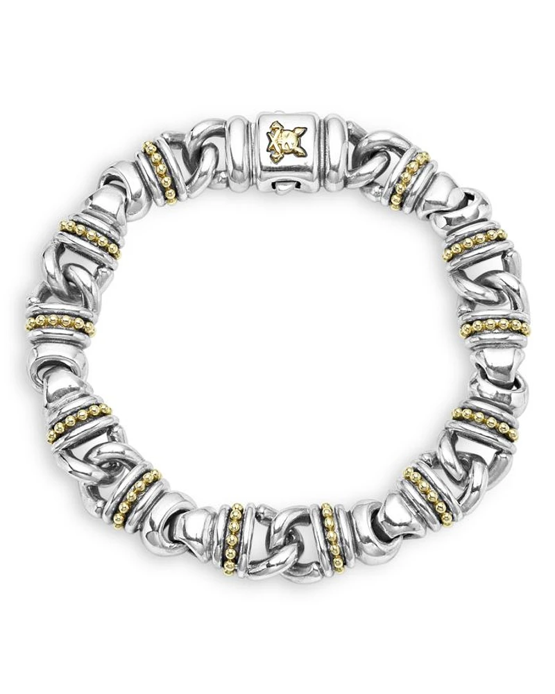 Men's 18K Yellow Gold & Sterling Silver Anthem Beaded Link Bracelet - Exclusive