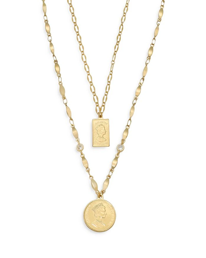 Medallions of Mine Layered Coin Necklace Set, 12"-16"