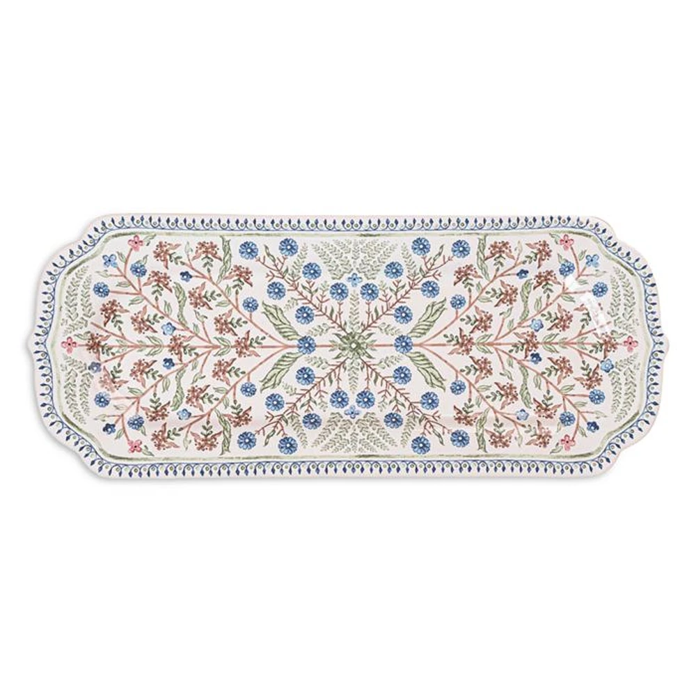 Villa Seville 15" Chambray Hostess Tray