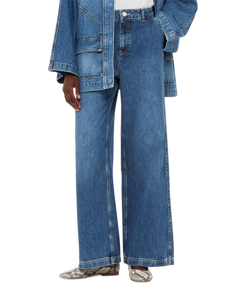 Wide Leg Boyfriend Jeans Denim