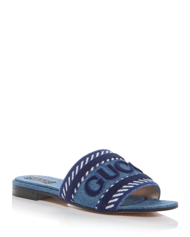 Women's Logo Denim Slide Sandals