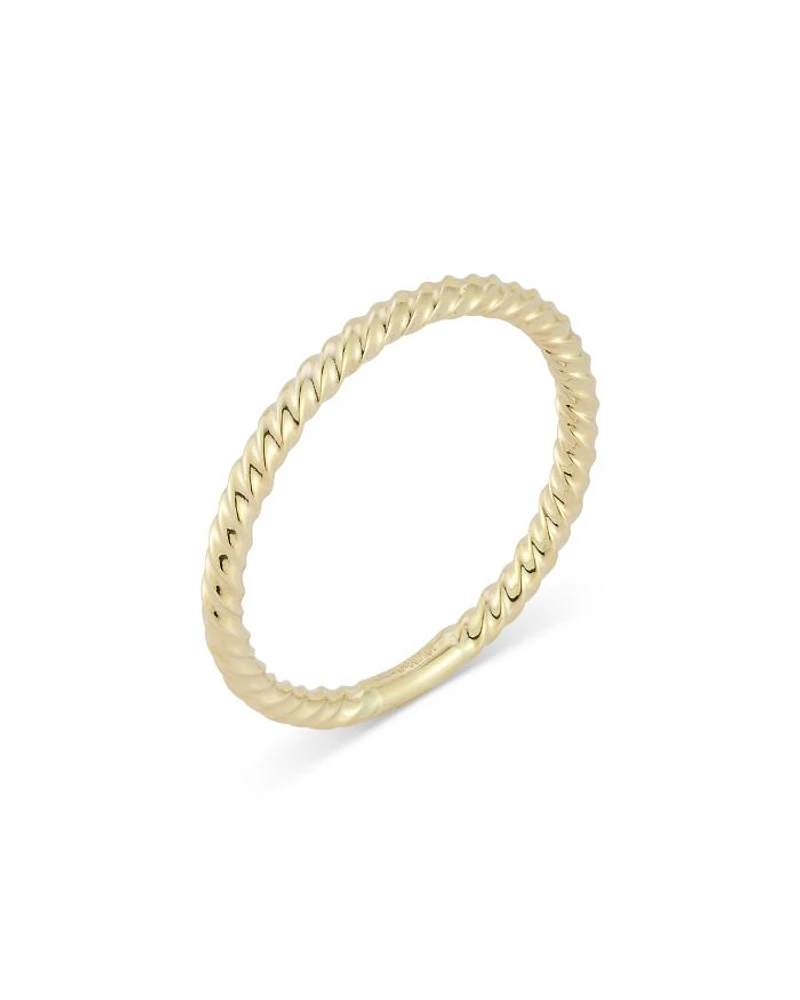 14K Yellow Gold Twist Narrow Band