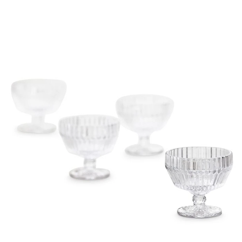 Archie Clear Coupe Footed Dessert Bowl, Set of 4