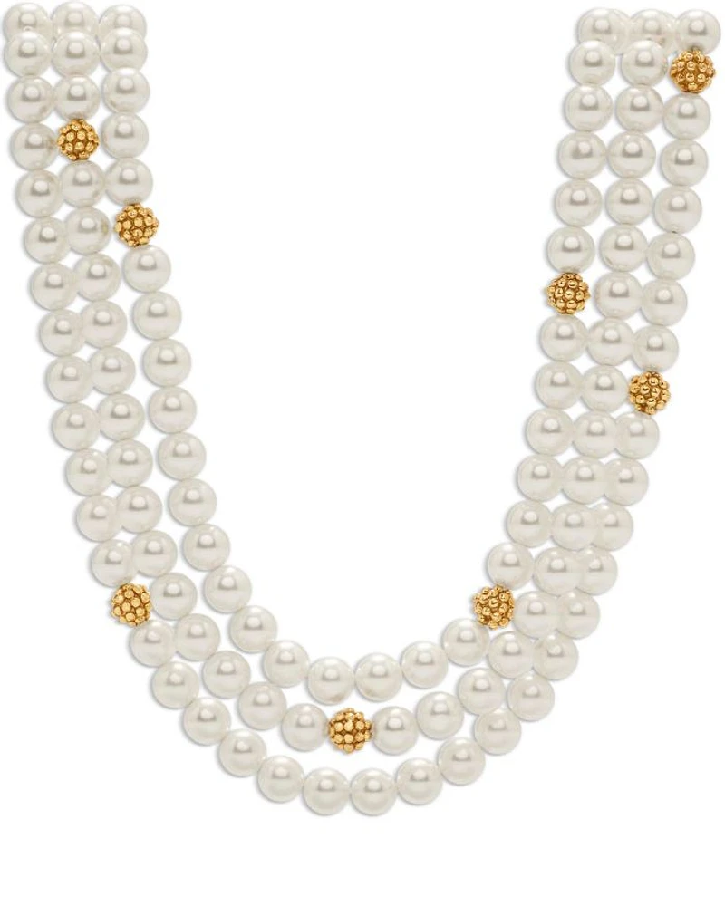 Berry & Bead Triple Strand Necklace, 18"