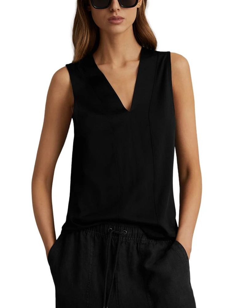 Mira Sleeveless V Neck Top