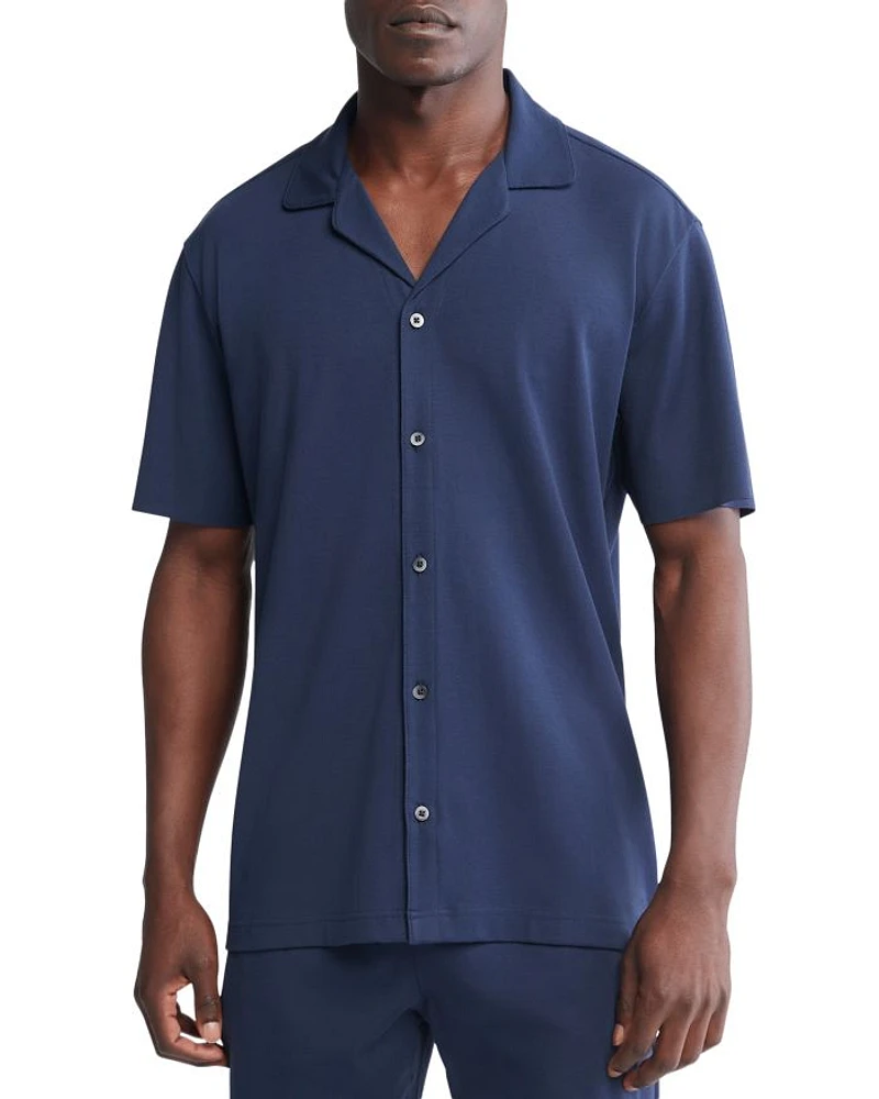 Stretch Regular Fit Button Down Sleep Shirt