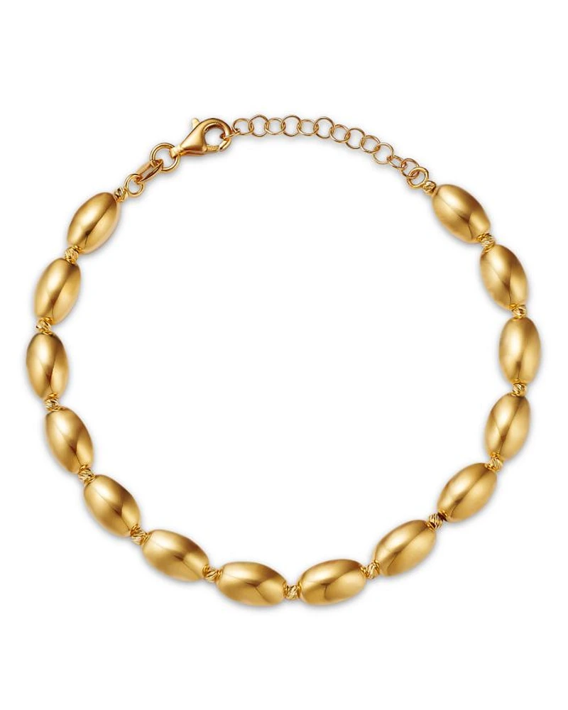 14K Yellow Gold Beaded Flex Bracelet