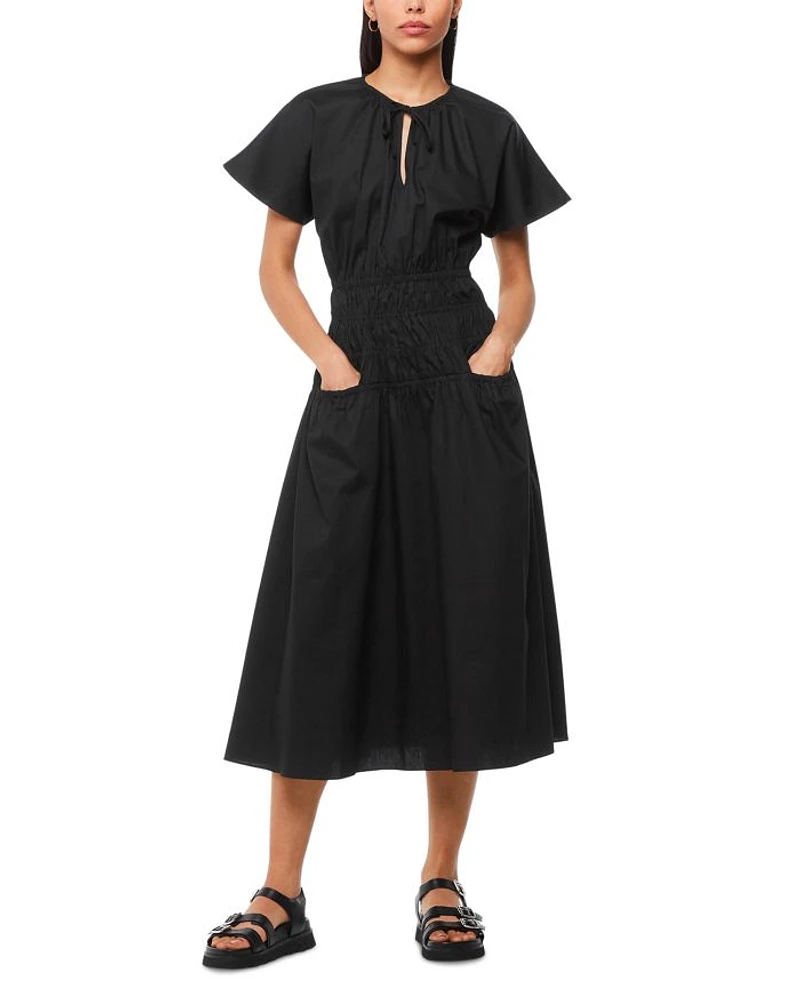 Poplin Shirred Dress