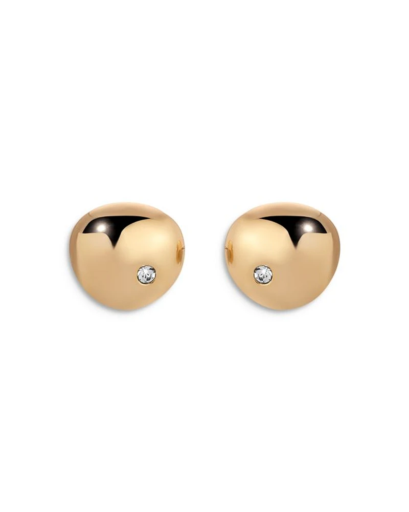 Pavé Polished Pebble Stud Earrings