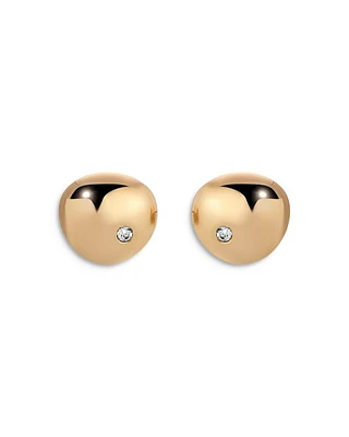 Pavé Polished Pebble Stud Earrings