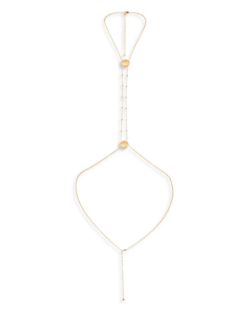 Scallop Shell & Crystal Body Chain
