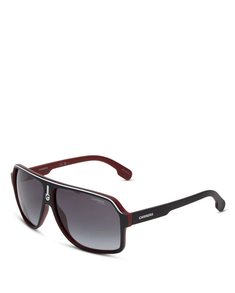 Oversized Flat Top Aviator Sunglasses, 65mm