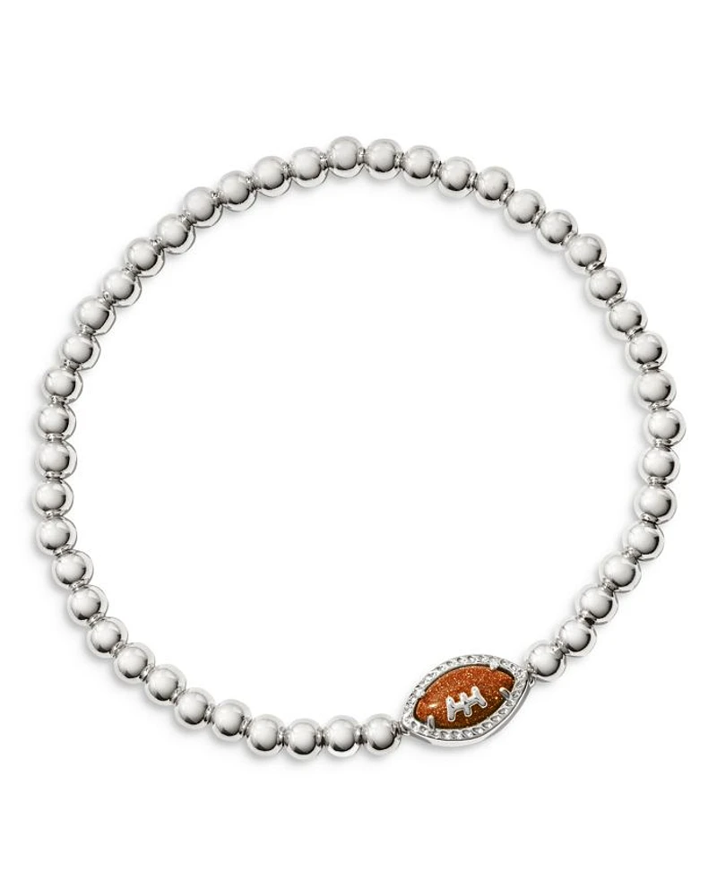 Football Beaded Stretch Bracelet