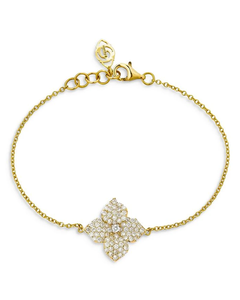 18K Yellow Gold Fiore Bracelet with Diamonds, 0.78 tcw
