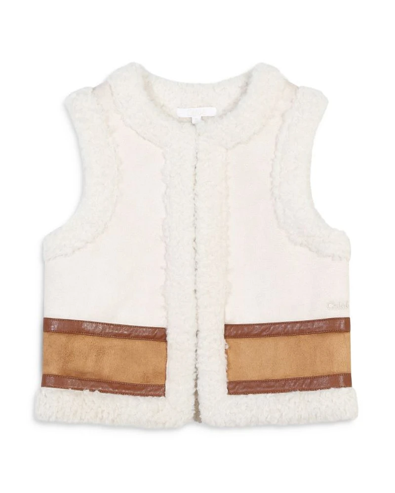 Girls' Faux Fur and Fleece Vest - Little Kid