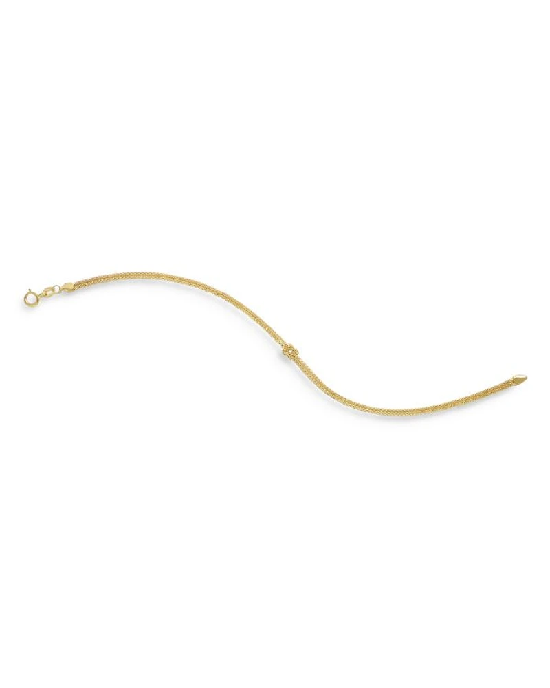 14K Yellow Gold Knotted Popcorn Link Bracelet