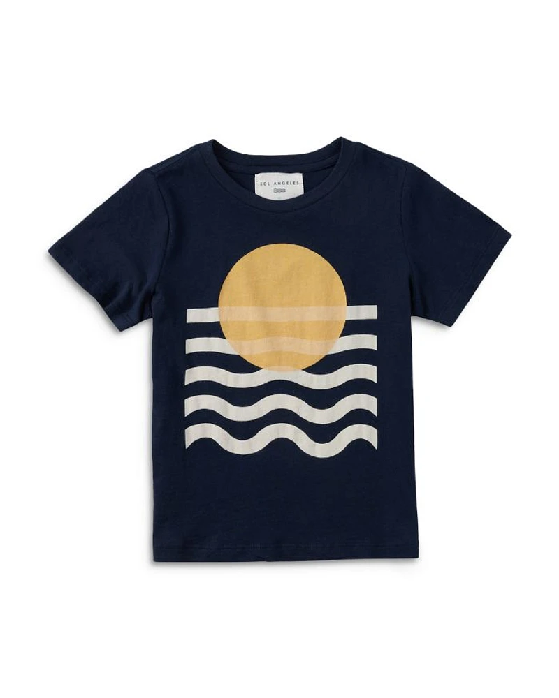 Unisex Marlow Cotton Geo Wave Graphic Tee - Little Kid, Big Kid