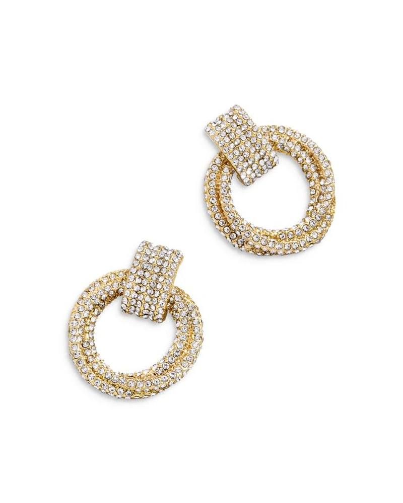 Arabella Pavé Doorknocker Drop Earrings