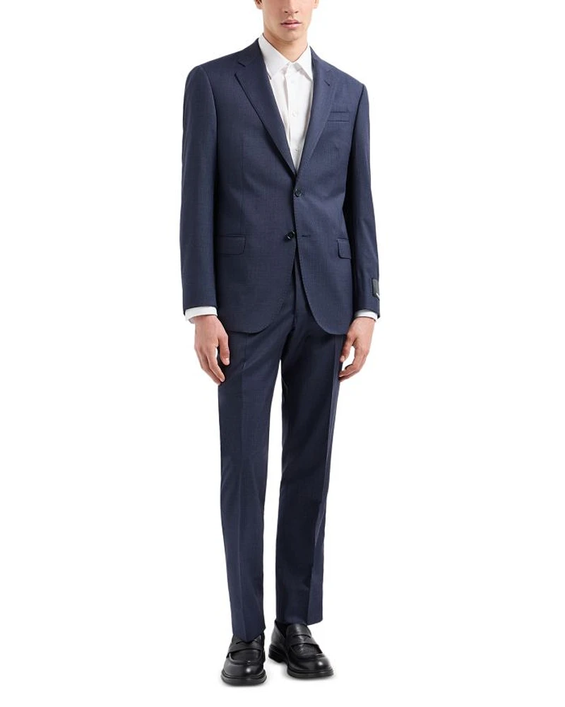 Regular Fit Textured Wool Suit