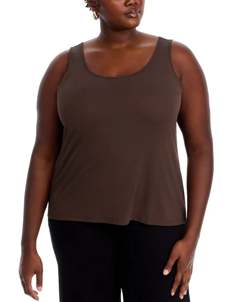 Stretch Silk Jersey Scoop Neck Tank