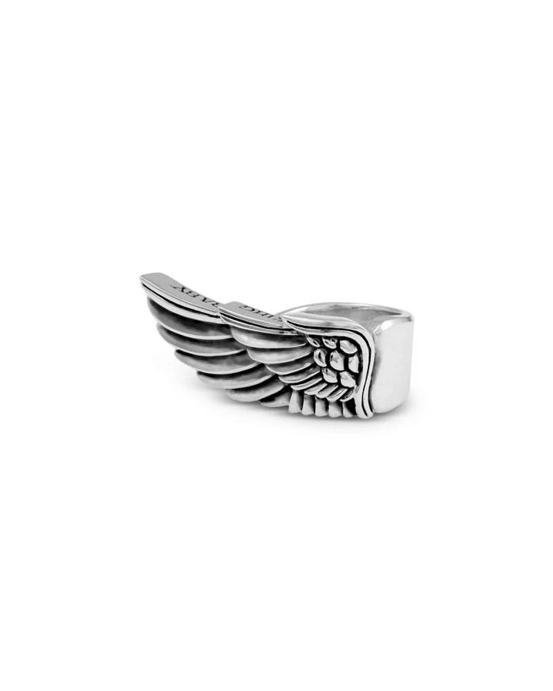 Men's Sterling Silver Feathered Wing Ring