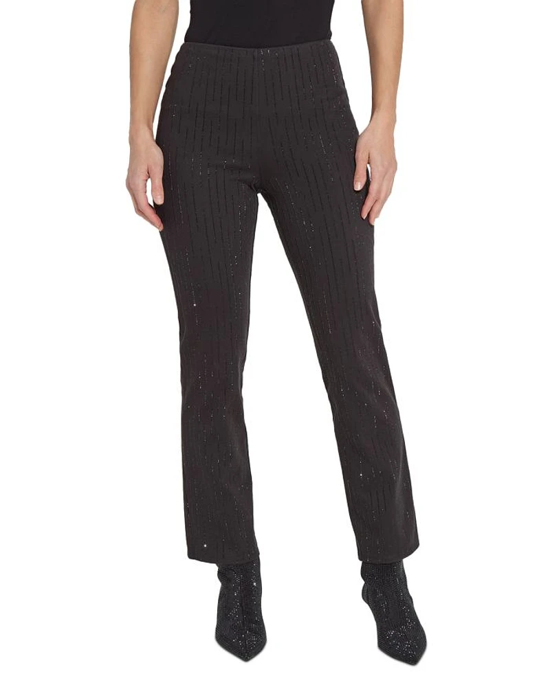 Crystal High Rise Ankle Straight Jeans Black