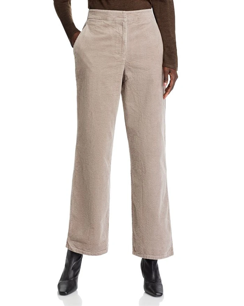 Cotton Corduroy Wide Leg Pants