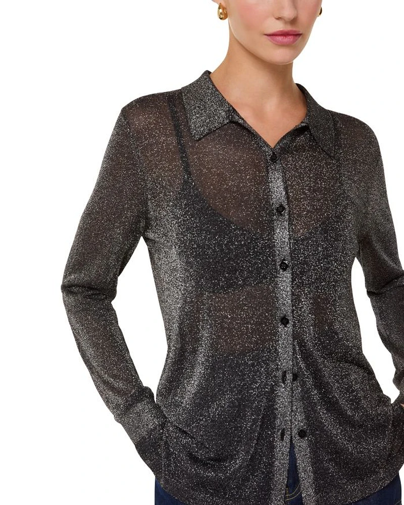 Sparkle Knit Collared Shirt
