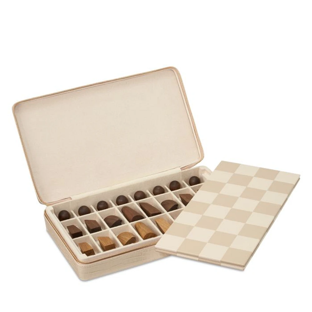 Enzo Travel Chess Set in Fawn