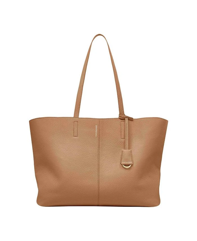 Large Leather Snap Soft Tote
