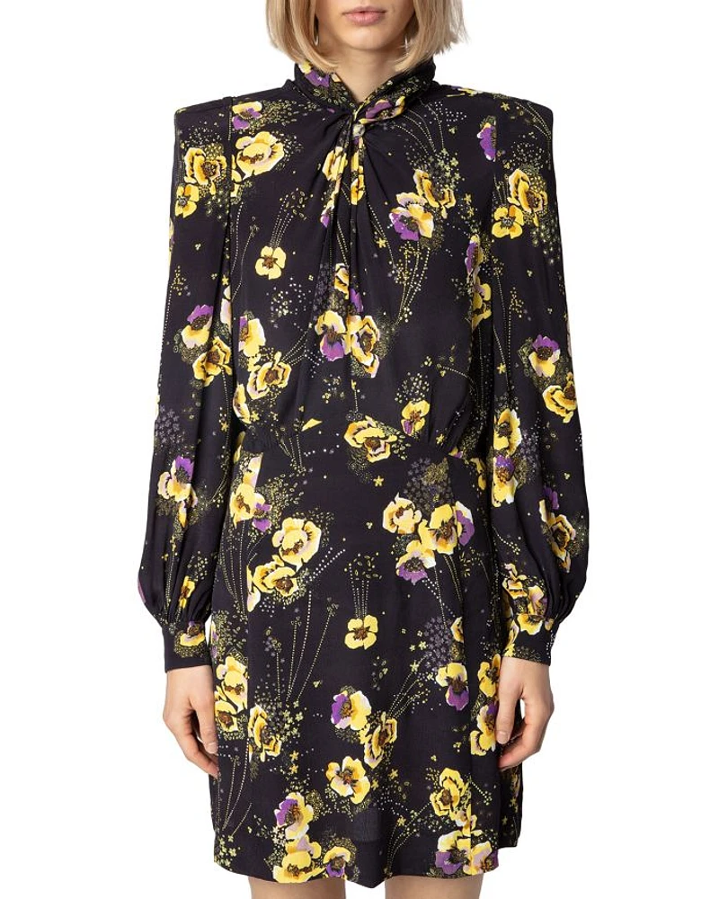 Ryda Crepe Yoko Strass Noir Dress