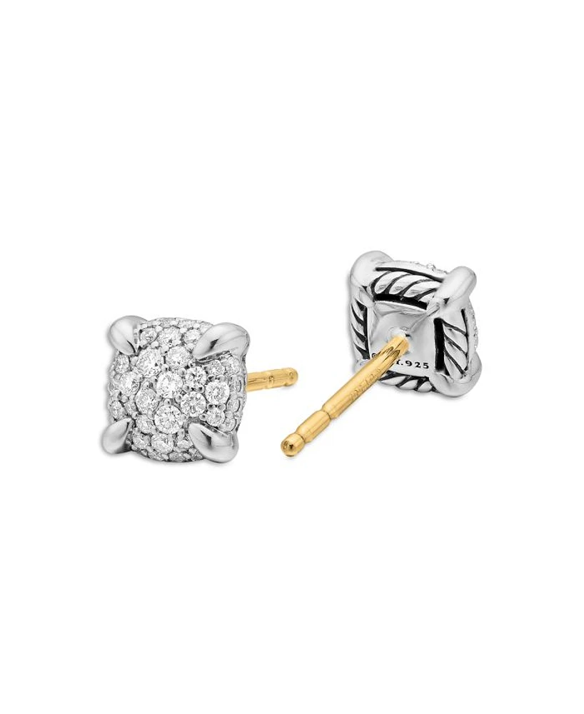 Sterling Silver Petite Chatelaine® Diamond Pavé Stud Earrings