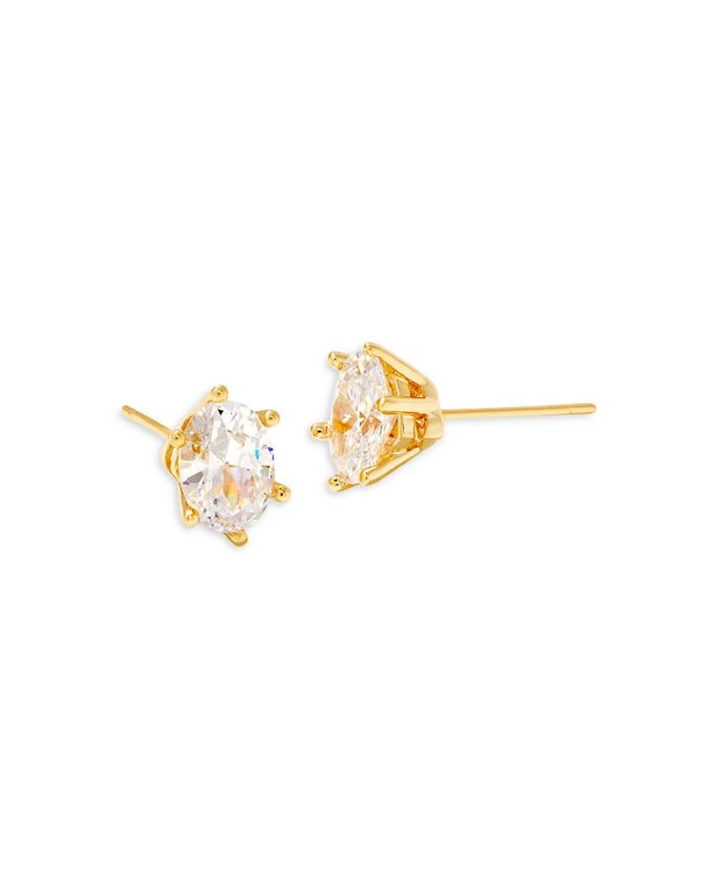 Cailin Crystal Stud Earrings in 14K Gold Plated