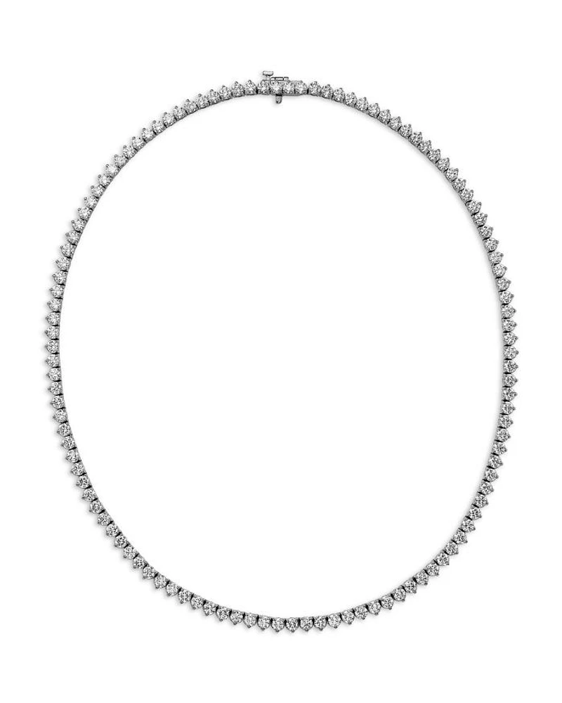 Certified Lab Grown Diamond Tennis Necklace 18K White Gold, 15.0 or 20.0 tcw
