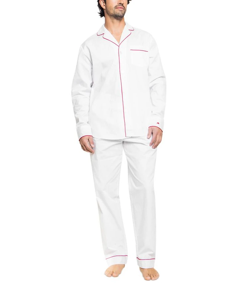 Brushed Cotton Twill Piped Pajama Set