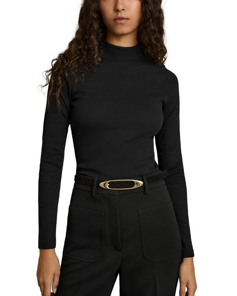 Polly Ribbed Roll Neck Top