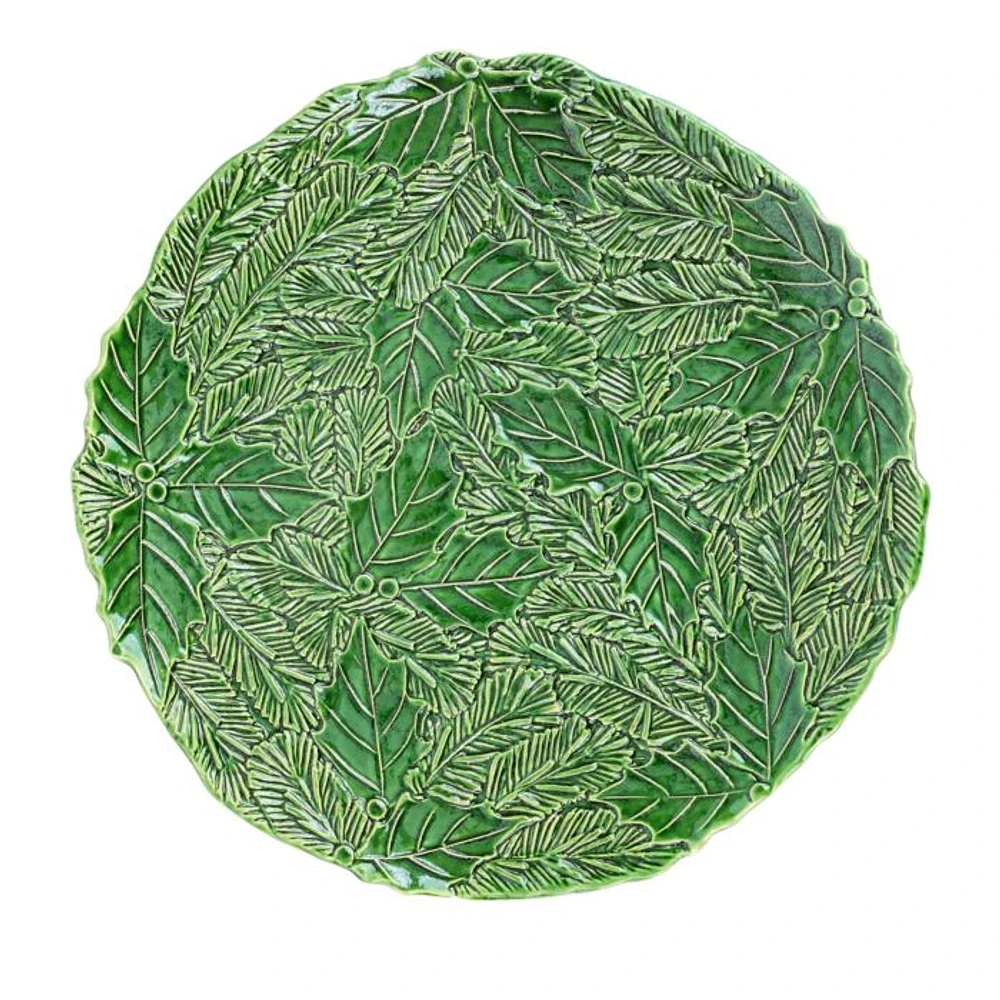 Lastra Holiday Green Figural Round Platter