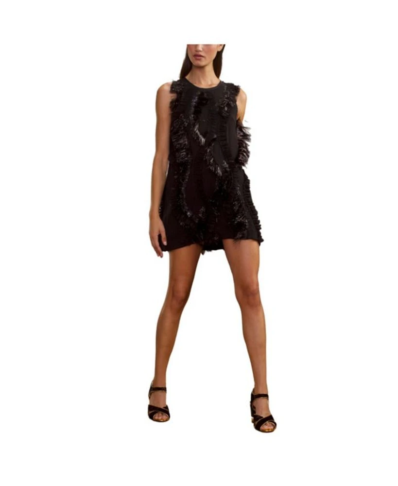 Embellished Silk Mini Dress