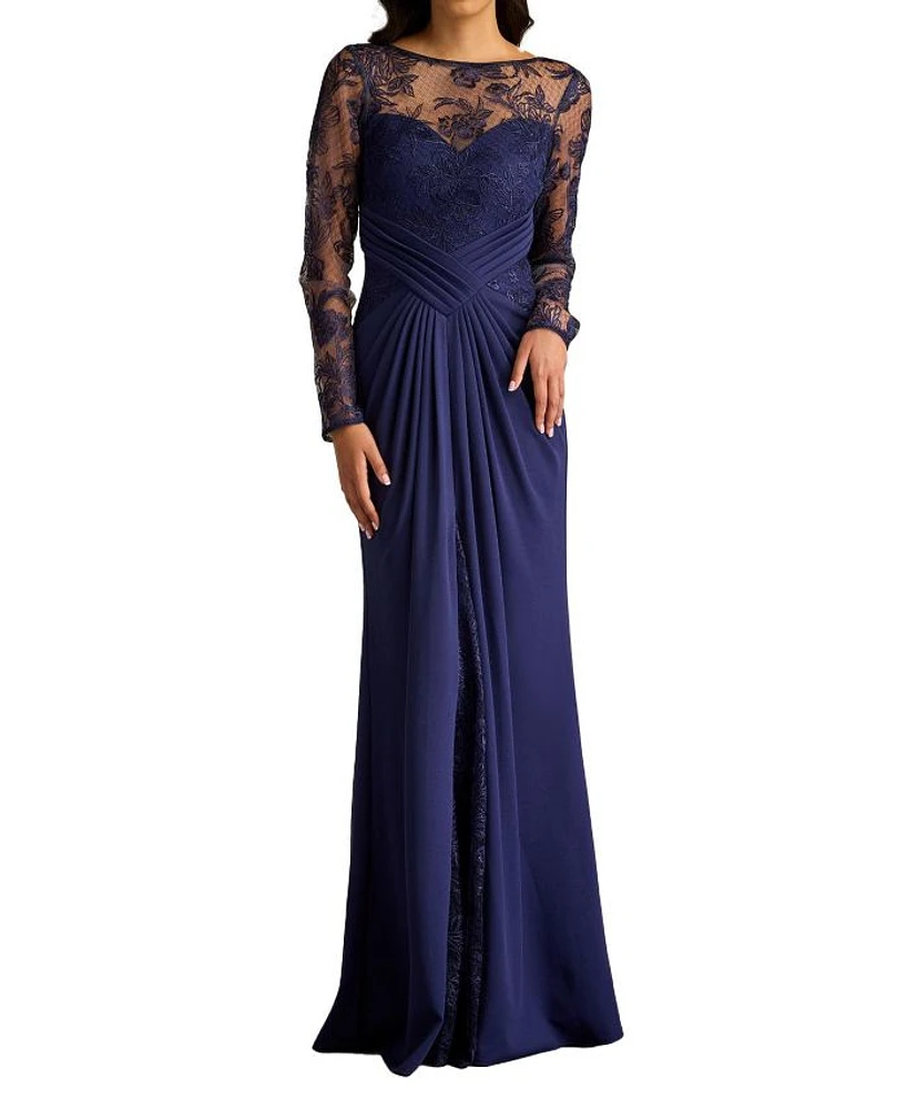 Ravina Embroidered Illusion Gown