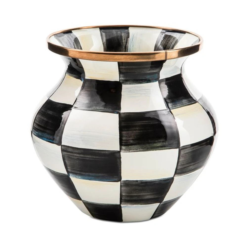 Courtly Check Enamel Vase