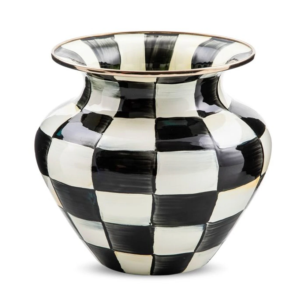 Courtly Check Enamel Vase, Large