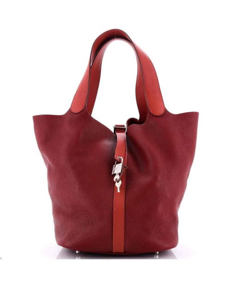 TGM Bicolor Picotin Lock Bag Clemence with Swift